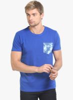 Thisrupt Blue Solid Round Neck T-Shirt