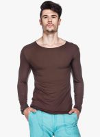 Tinted Coffee Solid Round Neck T-Shirt