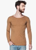 Tinted Rust Solid Round Neck T-Shirt