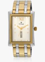 Titan 90023Bm03 Two Tone/White Analog Watch