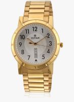 Titan Karishma 1647Ym03 Golden/White Analog Watch