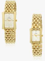 Titan Ne19272927Ym02 Gold/Cream Analog Watch