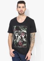 Tom Tailor Black Regular Round Neck T-Shirt