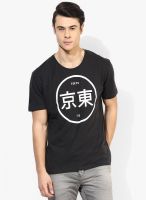 Tom Tailor Black Regular Round Neck T-Shirt