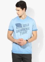 Tom Tailor Blue Printed Round Neck T-Shirt