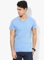 Tom Tailor Blue Solid Round Neck T-Shirt