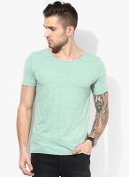 Tom Tailor Green Solid Round Neck T-Shirt