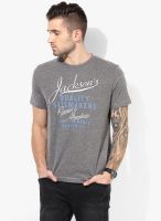 Tom Tailor Grey Printed Round Neck T-Shirt