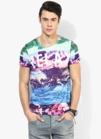 Tom Tailor Multicoloured Regular Round Neck T-Shirt