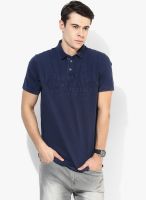 Tom Tailor Navy Blue Printed Polo T-Shirt