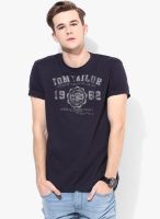 Tom Tailor Navy Blue Tom Tailor Logo Print T Shirt