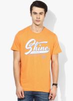 Tom Tailor Orange Round Neck T-Shirt