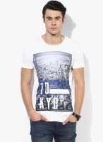 Tom Tailor White Regular Round Neck T-Shirt