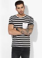 Tom Tailor White Striped Round Neck T-Shirt