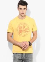 Tom Tailor Yellow Printed Round Neck T-Shirt