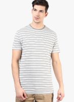Tshirt Company Grey Striped Round Neck T-Shirts
