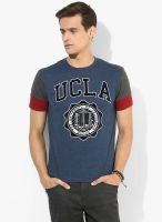 Ucla Navy Blue Printed Round Neck T-Shirt