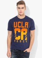 Ucla Navy Blue Printed Round Neck T-Shirt