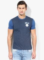 Ucla Navy Blue Solid Round Neck T-Shirt