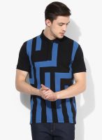 United Colors of Benetton Black Striped Polo T-Shirt