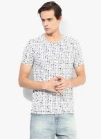 United Colors of Benetton Grey Melange Printed Round Neck T-Shirt