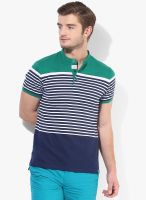 United Colors of Benetton Navy Blue Striped Henley T-Shirt