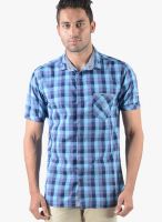 Vintage Purple Check Slim Fit Casual Shirt