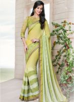 Vishal Green Printed Saree