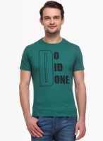 WYM Green Printed Round Neck T-Shirt