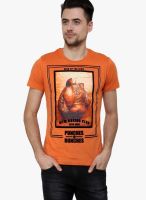 WYM Orange Printed Round Neck T-Shirts