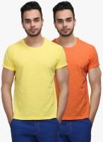 WYM PACK OF 2 SOLID Multicoloured ROUND NECK T-SHIRT
