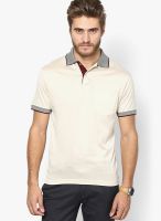 Wilkins & Tuscany Beige Solid Polo T-Shirts