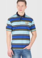 Wilkins & Tuscany Blue Striped Polo T-Shirts