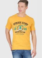 Wilkins & Tuscany Yellow Printed Round Neck T-Shirts