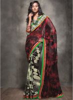 Xclusive Chhabra Black Embroidered Saree