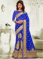 Xclusive Chhabra Blue Embellished Saree