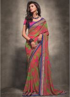 Xclusive Chhabra Pink Embroidered Saree