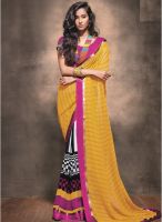 Xclusive Chhabra Yellow Embroidered Saree
