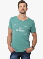Yepme Green Printed Round Neck T-Shirt