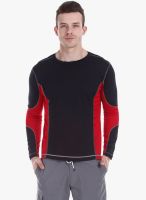 Zobello Black Solid Round Neck T-Shirt