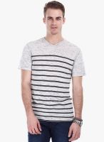 Zobello Black Striped V Neck T-Shirt