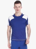 Zobello Blue Solid Round Neck T-Shirt