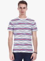 Zobello Red Printed Round Neck T-Shirt