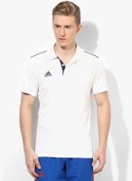 Adidas Cricket Basic White Solid Polo T-Shirt