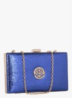 Alessia Blue Synthetic Leather Clutch