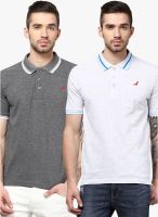 American Crew Pack Of 2 Multicoloured Colored Solid Polo T-Shirt