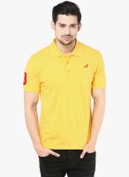 American Crew Yellow Solid Polo T-Shirt
