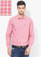 Arrow Sports Pink Check Slim Fit Casual Shirt