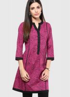 Ayaany Fuchsia Printed Kurta