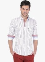 Basics Red Striped Slim Fit Casual Shirt